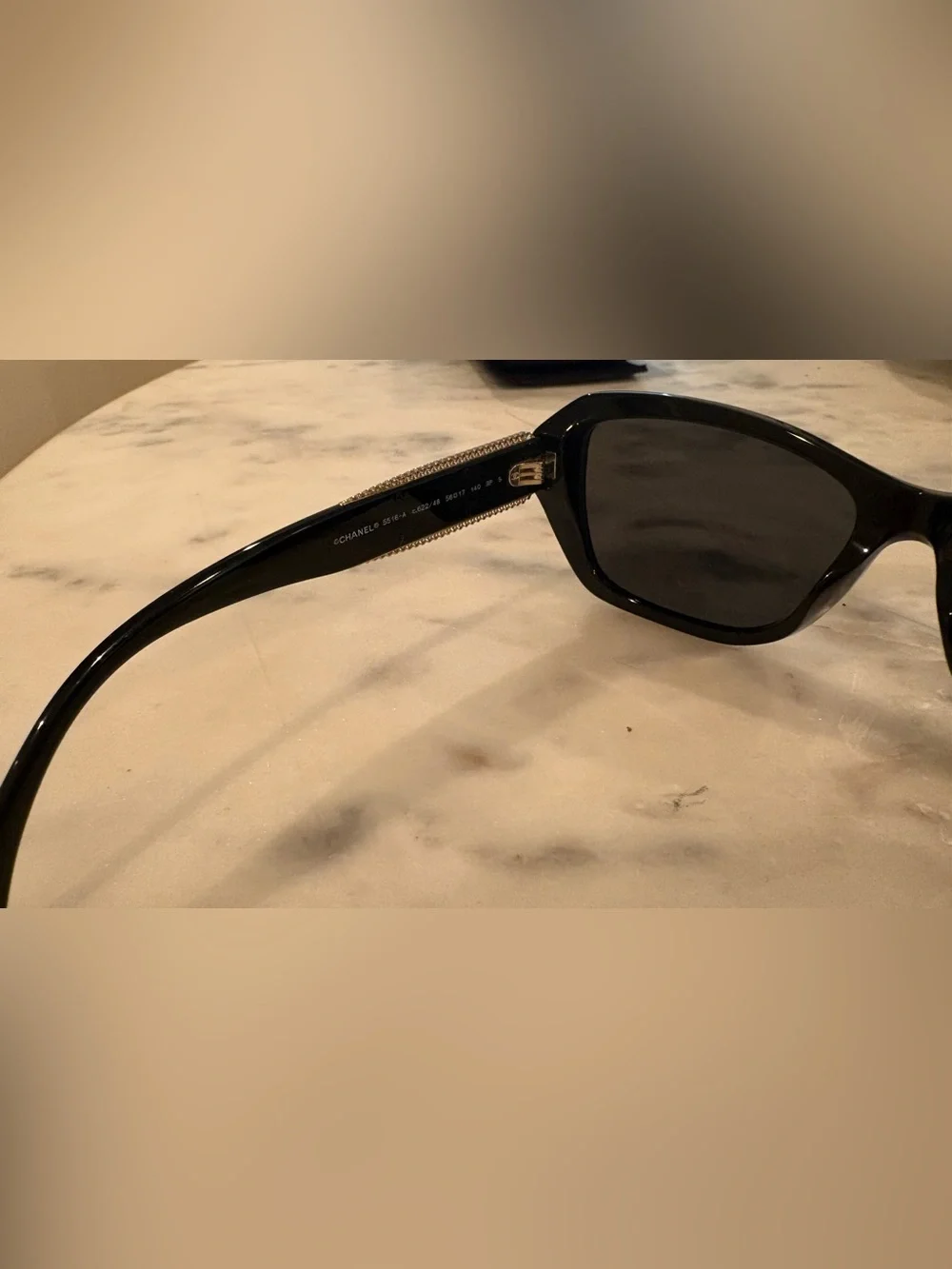 CHANEL Black Quilted Sunglasses Case with Matching Black Frames